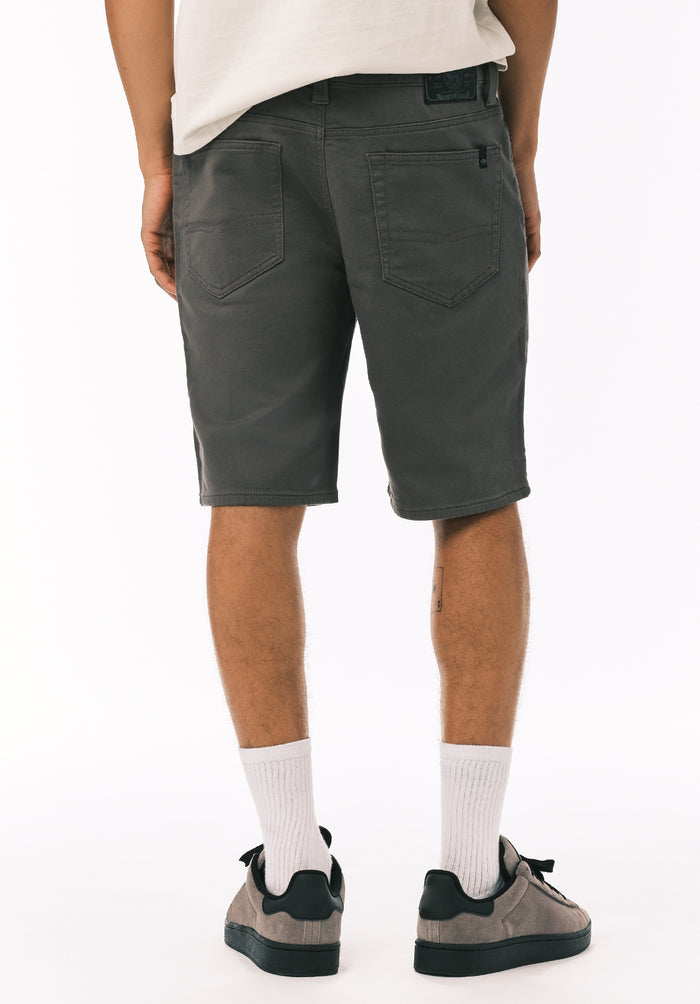 Buffalo Men Shorts Grey Denim Denim Shorts Stretch Soft Cotton Relaxed Straight Fit