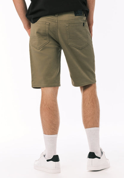 Buffalo Men Shorts Green Denim Denim Shorts Stretch Soft Cotton Relaxed Straight Fit