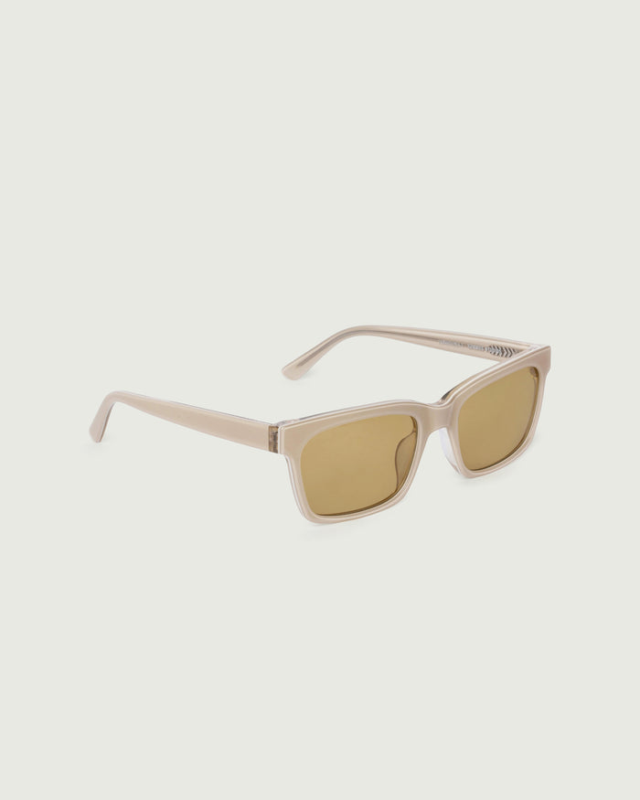 Cashmere ::Dean Sunglasses rectangle white  acetate front diagonal