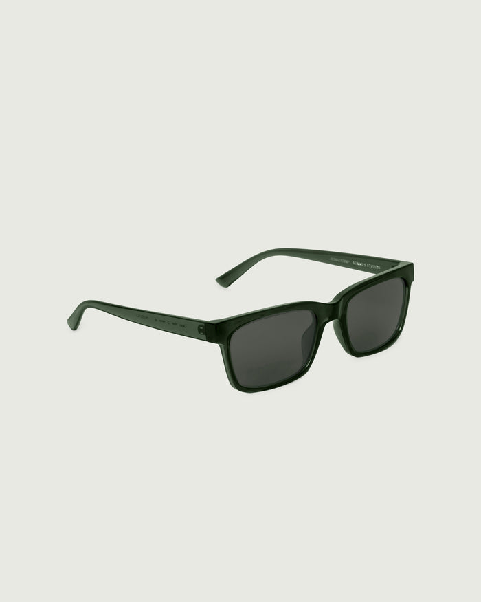Viper ::Dean Sunglasses rectangle green recycled polyester front diagonal