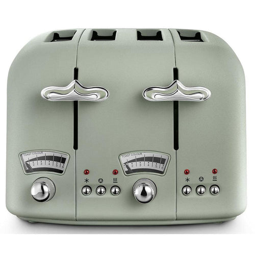 DeLonghi Argento Flora 1800W 4 Slice Toaster - Green | CT04.GR from DID Electrical - guaranteed Irish, guaranteed quality service. (6890772496572)