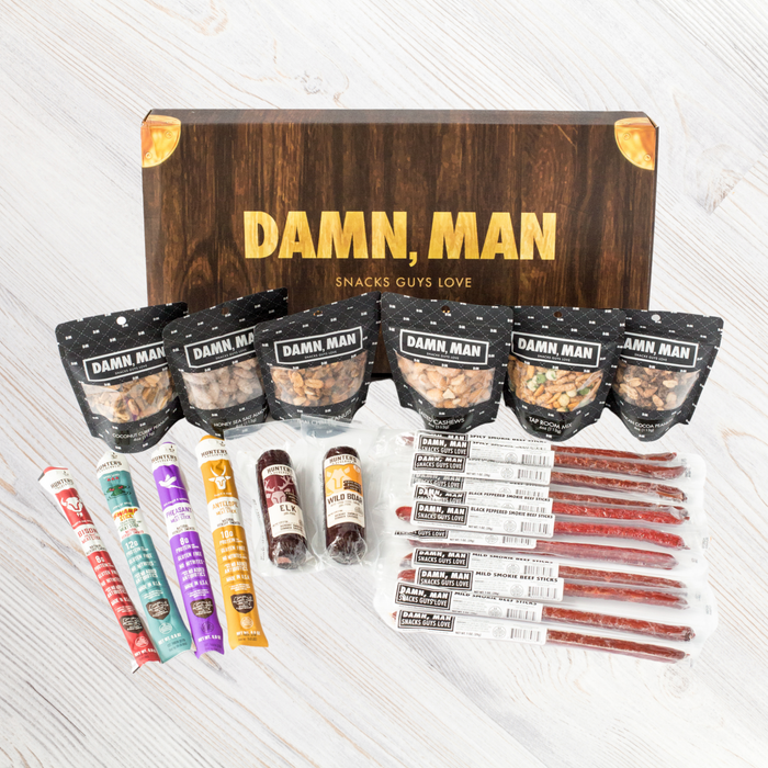 Damn Man Deluxe Beef and Nut Box 21 Snacks