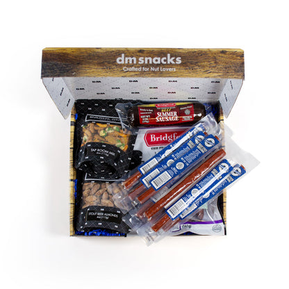 Deluxe Beef & Brews Snack Box – Gourmet Meat & Nut Gift for Beer Lovers