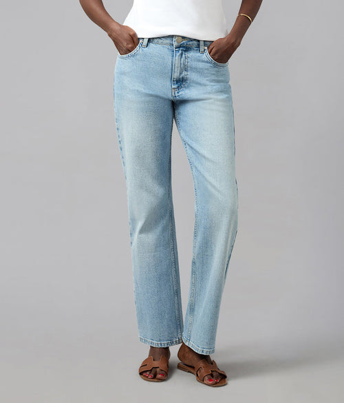 DENVER-WB High Rise Straight Jeans