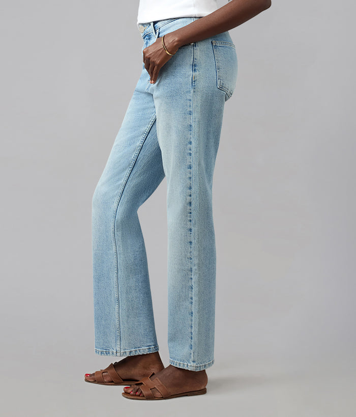 DENVER-WB High Rise Straight Jeans