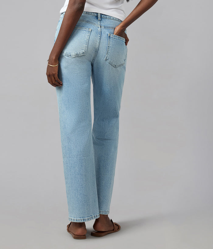 DENVER-WB High Rise Straight Jeans