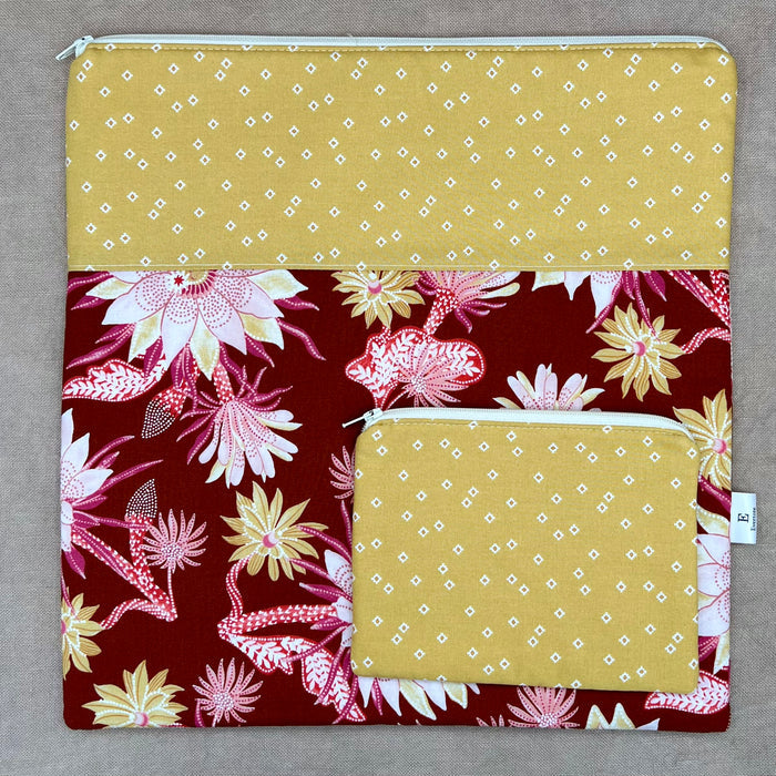 Desert Rose  - Project Bag with Coordinating Notions Pouch
