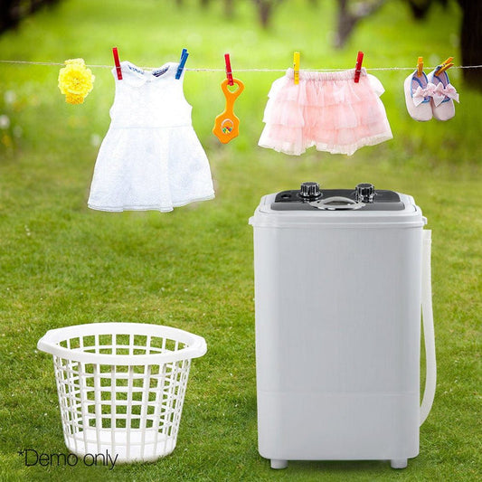 Devanti 4.6KG Mini Portable Washing Machine - Black -Home Living Store - -