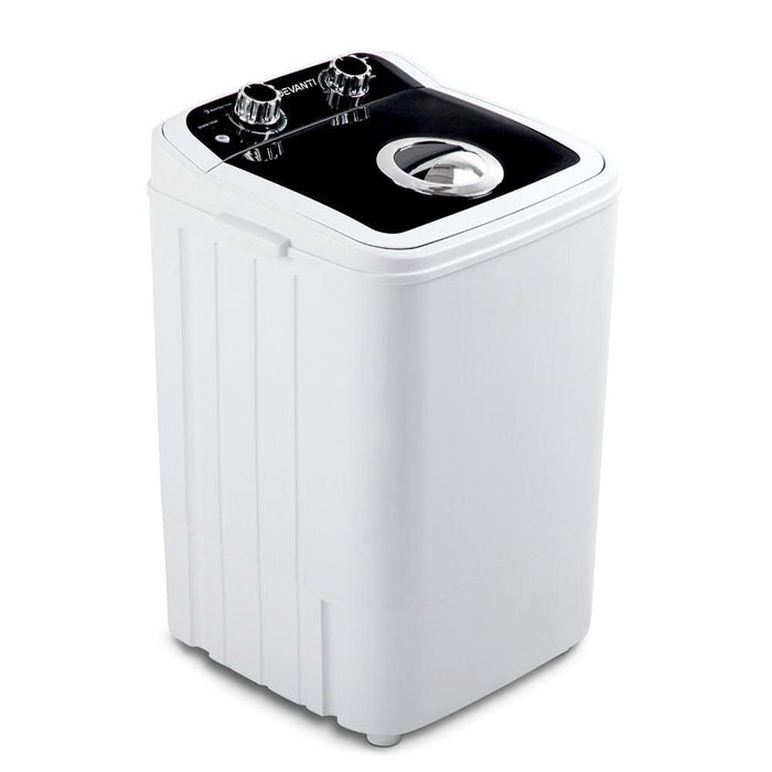 Devanti 4.6KG Mini Portable Washing Machine - Black -Home Living Store - -