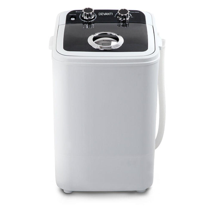 Devanti 4.6KG Mini Portable Washing Machine - Black -Home Living Store - -