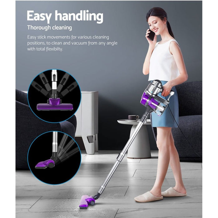 Devanti Corded Handheld Bagless Vacuum Cleaner - Purple and Silver -Home Living Store - -