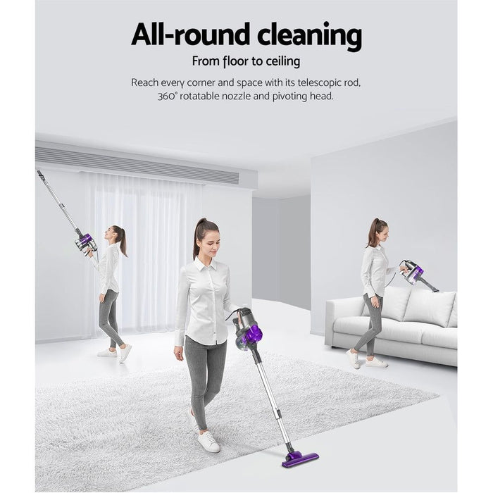Devanti Corded Handheld Bagless Vacuum Cleaner - Purple and Silver -Home Living Store - -