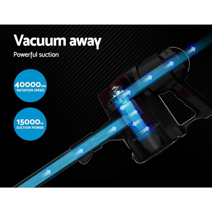 Devanti Corded Handheld Bagless Vacuum Cleaner - Red and Silver -Home Living Store - -