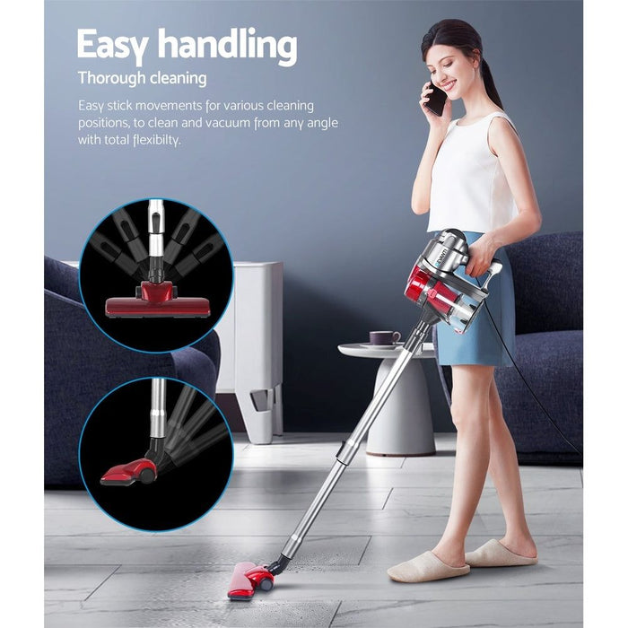 Devanti Corded Handheld Bagless Vacuum Cleaner - Red and Silver -Home Living Store - -