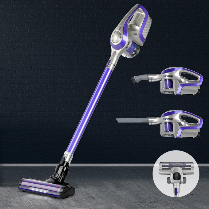 Devanti Cordless 150W Handstick Vacuum Cleaner - Purple and Grey -Home Living Store - -