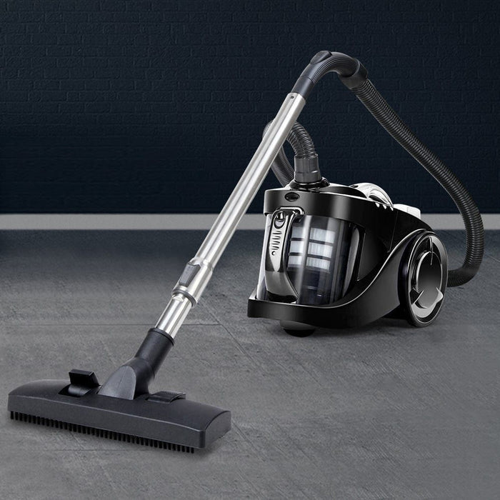 Devanti Vacuum Cleaner Bagless Cyclone Cyclonic Vac Home Office Car 2200W Black -Home Living Store - -