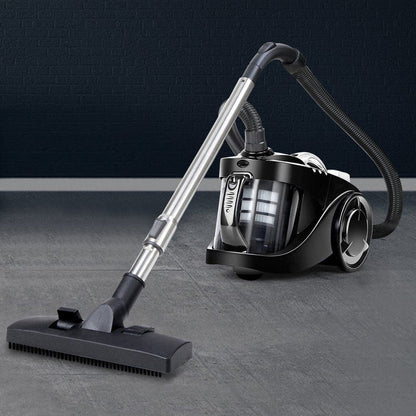 Devanti Vacuum Cleaner Bagless Cyclone Cyclonic Vac Home Office Car 2200W Black -Home Living Store - -