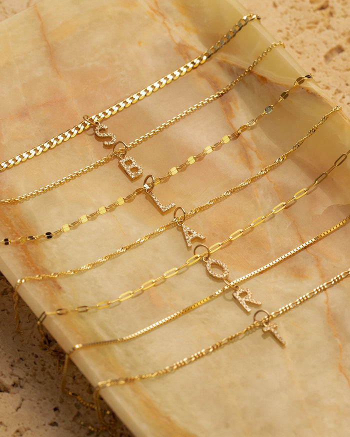 Diamond Letter Charm 14k Gold