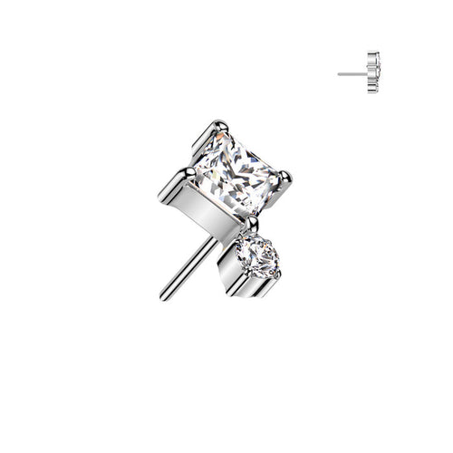 Diamond & Round Flat Back Earring