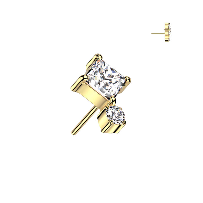 Diamond & Round Flat Back Earring