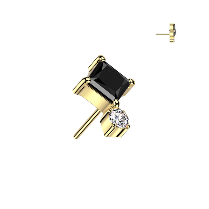Diamond & Round Flat Back Earring