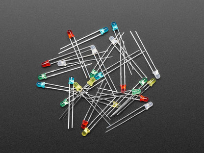 Diffused 3mm LED Pack - 5 LEDs each in 5 Colors - 25 Pack by The Pi Hut - The Pi Hut