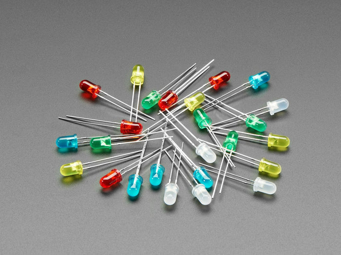 Diffused 5mm LED Pack - 5 LEDs each in 5 Colors - 25 Pack by The Pi Hut - The Pi Hut