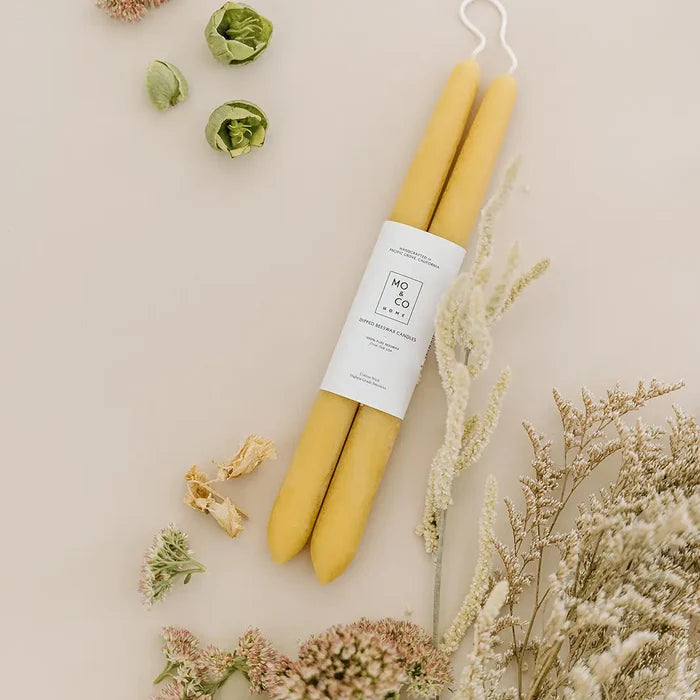 Dipped Beeswax Taper Candles