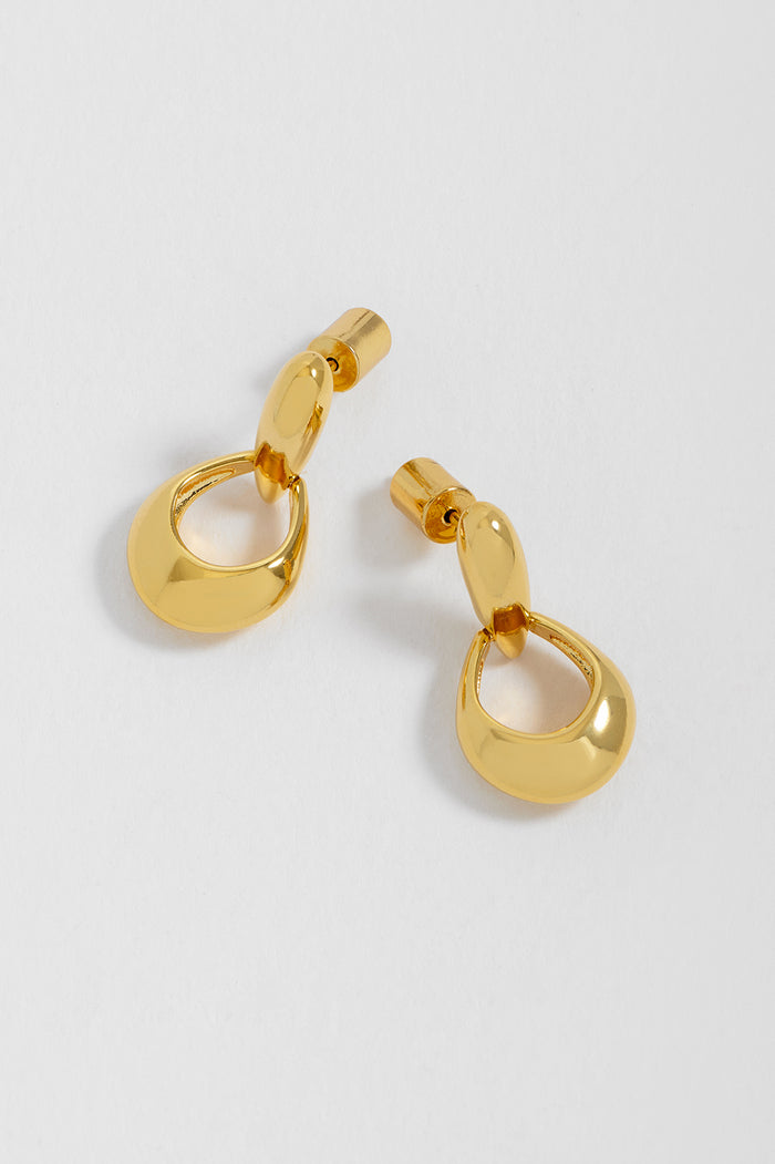 Double Drop Organic Hoop Earrings