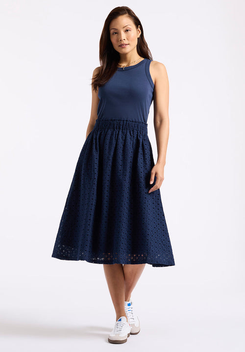 Buffalo Dresses Blue Knit Casual Dresses Tank-Style Bodice Sleeveless