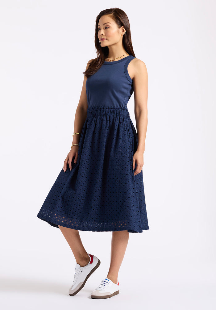 Buffalo Dresses Blue Knit Casual Dresses Tank-Style Bodice Sleeveless