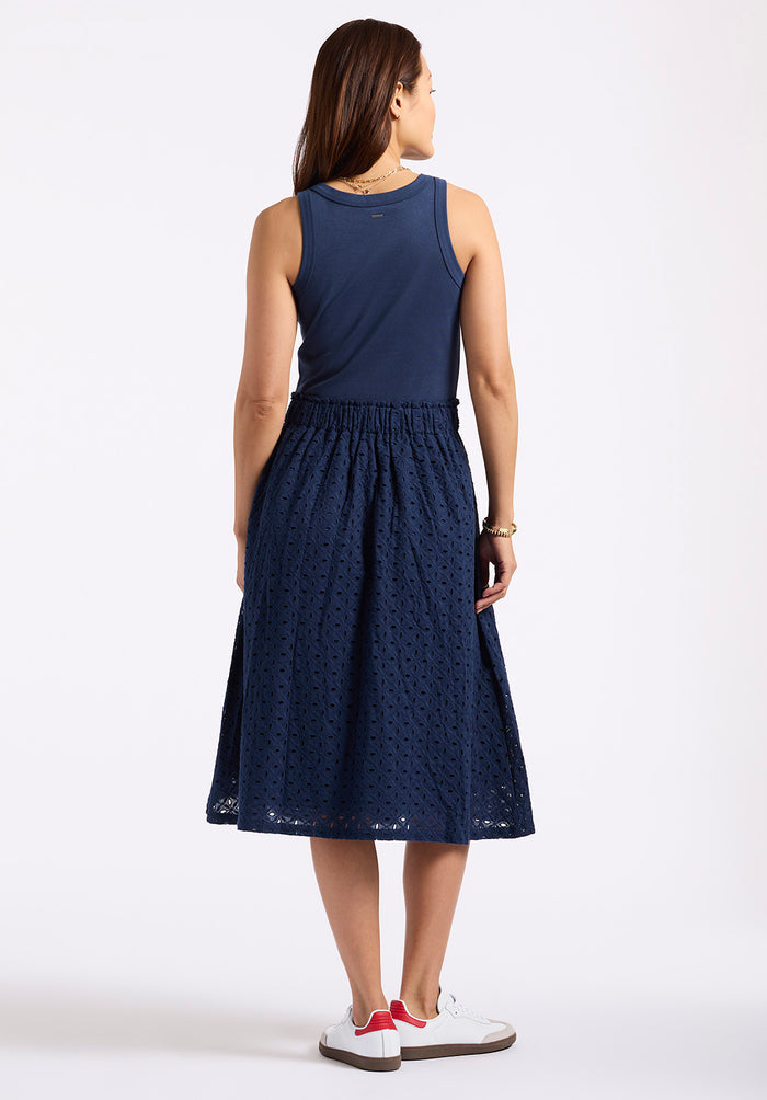 Buffalo Dresses Blue Knit Casual Dresses Tank-Style Bodice Sleeveless