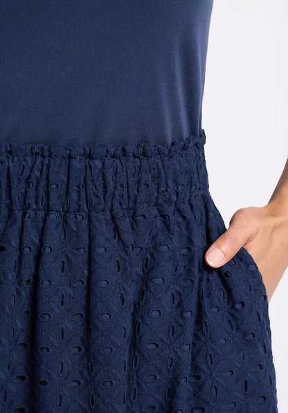Buffalo Dresses Blue Knit Casual Dresses Tank-Style Bodice Sleeveless