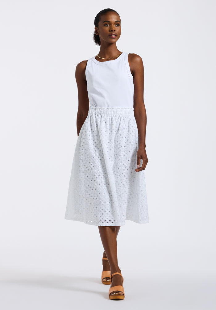 Buffalo Dresses White Knit Casual Dresses Tank-Style Bodice Sleeveless