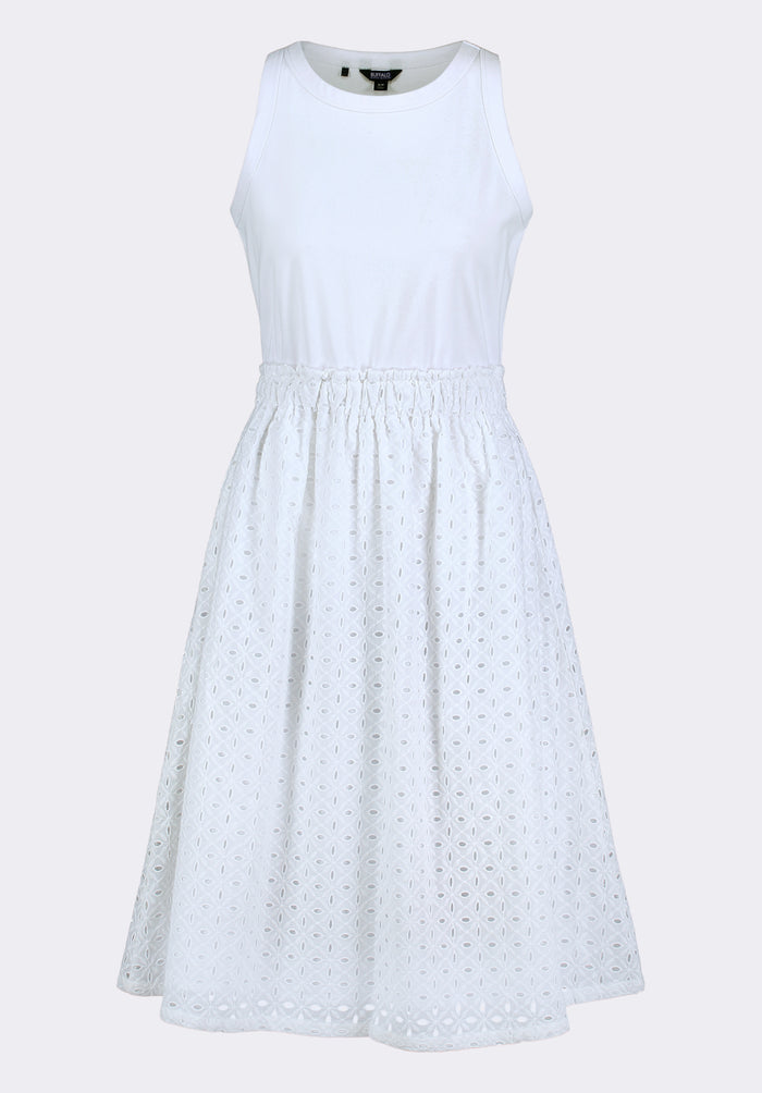 Buffalo Dresses White Knit Casual Dresses Tank-Style Bodice Sleeveless