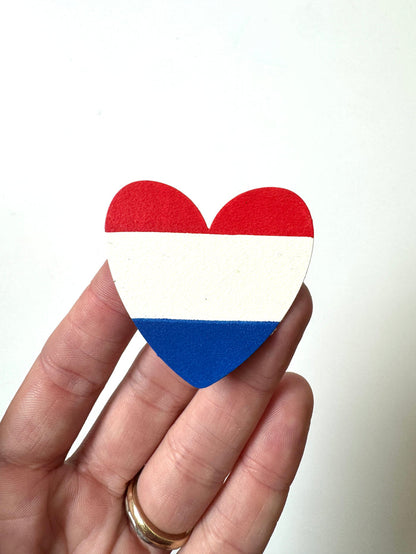 Dutch Flag Heart Magnet, Single