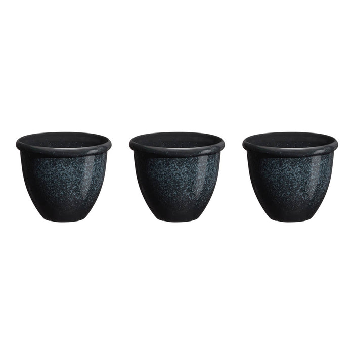Eco-friendly Large Faux Ceramic Round Plastic Pot Planters, Set of 3