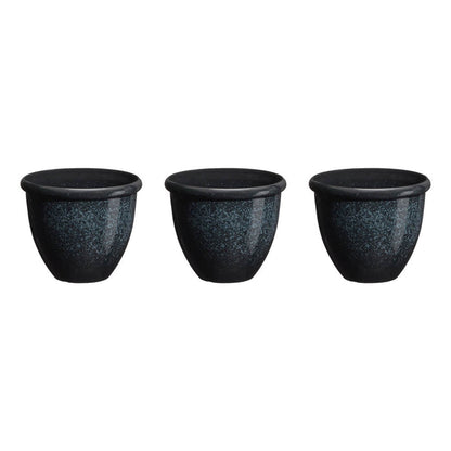 Eco-friendly Large Faux Ceramic Round Plastic Pot Planters, Set of 3