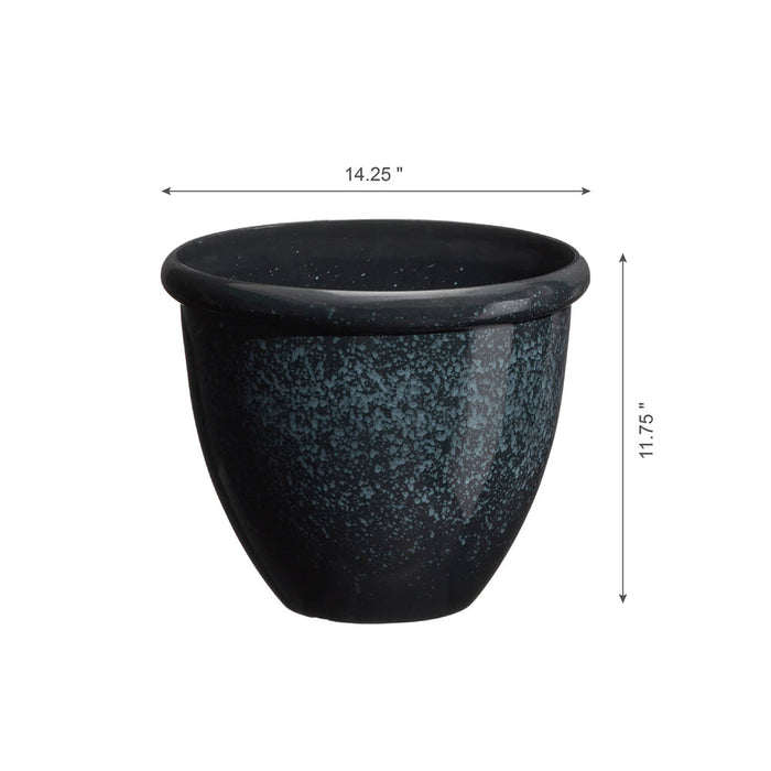 Eco-friendly Large Faux Ceramic Round Plastic Pot Planters, Set of 3