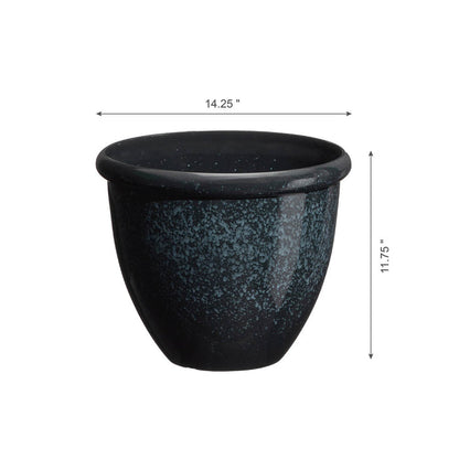 Eco-friendly Large Faux Ceramic Round Plastic Pot Planters, Set of 3