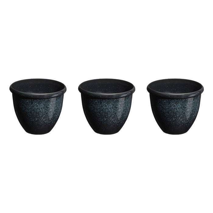 Eco-friendly Large Faux Ceramic Round Plastic Pot Planters, Set of 3