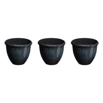Eco-friendly Large Faux Ceramic Round Plastic Pot Planters, Set of 3