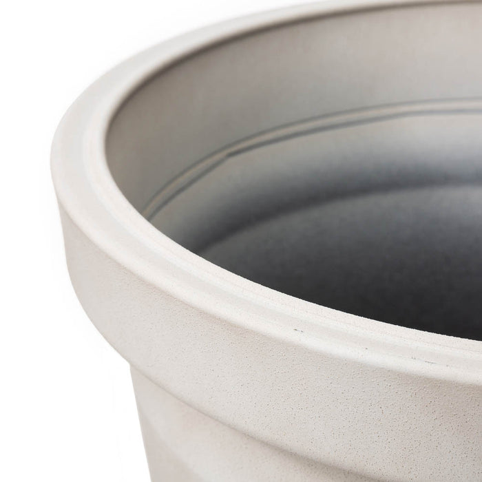 Eco-friendly Large Faux Ceramic Round Polyresin Pot Planters, Set of 3