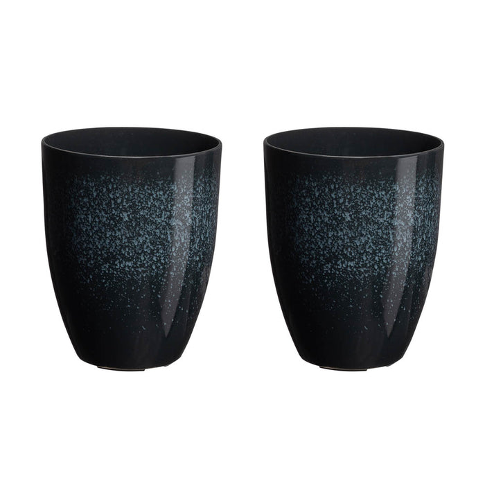 Eco-friendly Large Faux Ceramic Tall Bowl Plastic Pot Planters, Set of 2