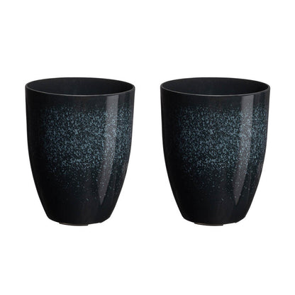 Eco-friendly Large Faux Ceramic Tall Bowl Plastic Pot Planters, Set of 2