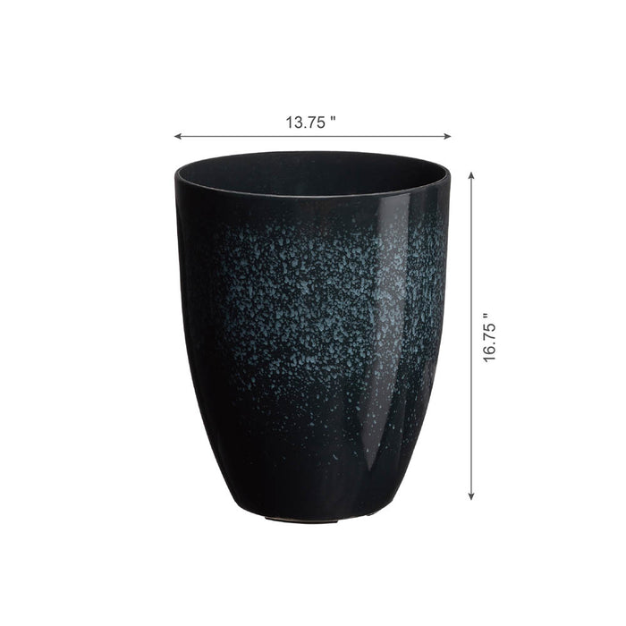 Eco-friendly Large Faux Ceramic Tall Bowl Plastic Pot Planters, Set of 2