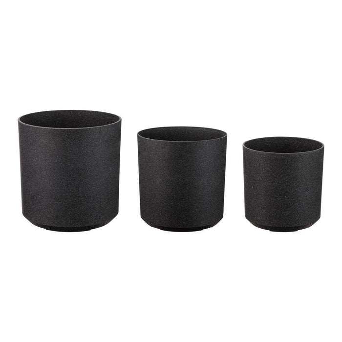 Eco-friendly Large Faux Marble Round Plastic Pot Planters, Set of 3