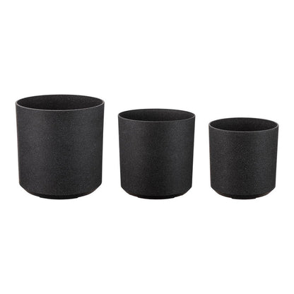 Eco-friendly Large Faux Marble Round Plastic Pot Planters, Set of 3