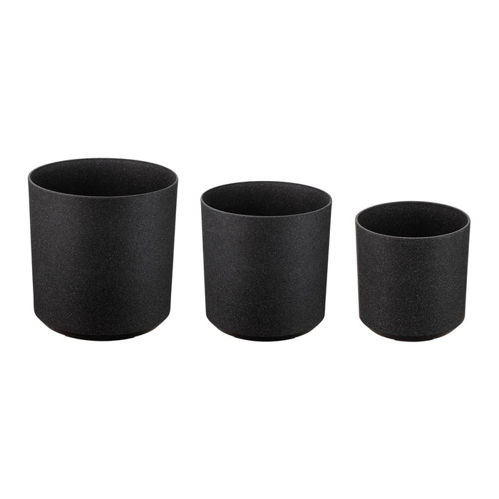 Eco-friendly Large Faux Marble Round Plastic Pot Planters, Set of 3