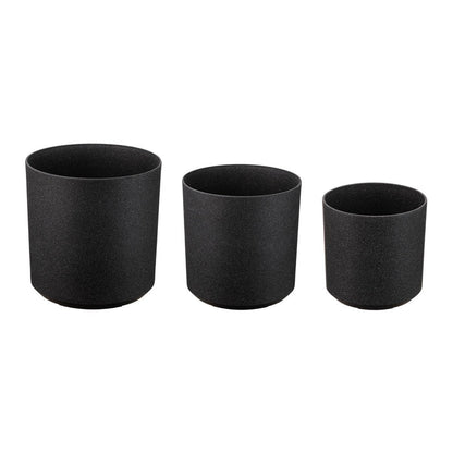 Eco-friendly Large Faux Marble Round Plastic Pot Planters, Set of 3